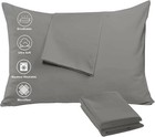 4 Pk Queen Sz Pillowcases 20x30 Microfiber Brushed Soft Zip 5060545021224