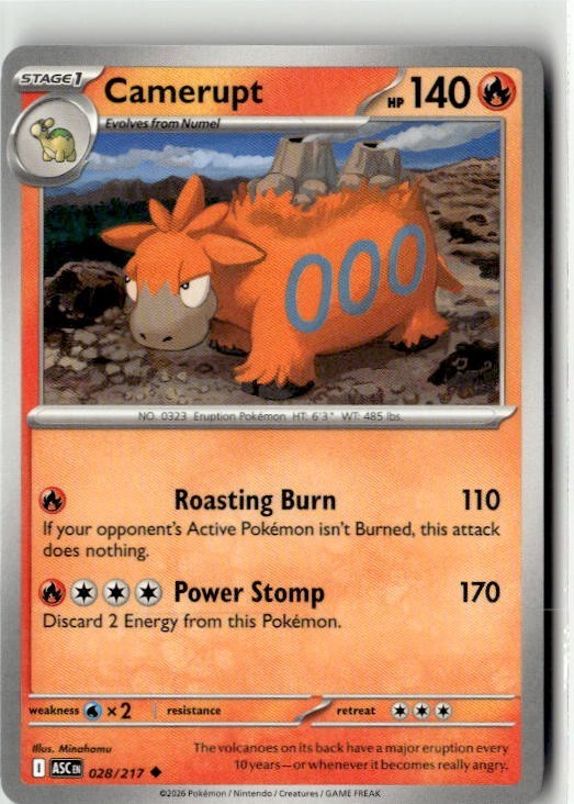2026 Mega Evolutions Ascended Heroes Camerupt 28/217