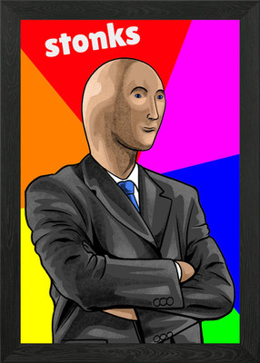 Stonks Guy Meme gerahmtes Wandbild Poster Leinwanddruck Bild