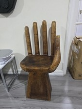 HANDCRAFTED WOODEN HAND CHAIR / FUNCTIONAL ART / SCULPTURAL ACCENT SEAT