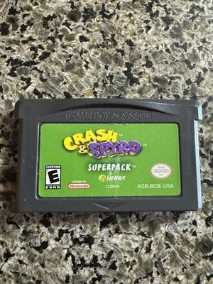 Crash & Spyro Superpack Cart Only Nintendo Gameboy Advance (GBA) Tested Working