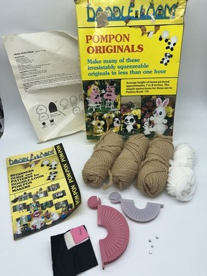 Vintage 1978 Doodle Loom Kit Koala Bear #7612 Pom Pom Yarn Craft + Patterns 3B