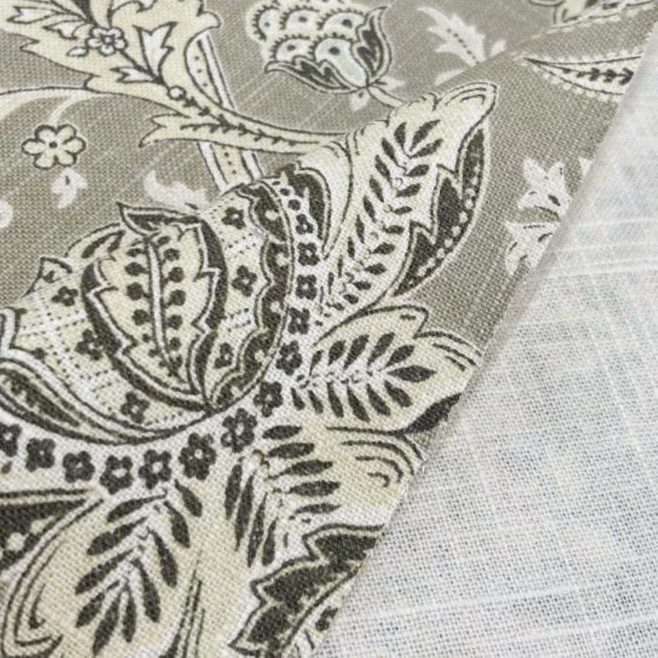 Tela de coser para cortinas de lino Mill Creek Raymond Waites ARTISSIMO floral peltre Foto 4 de 4