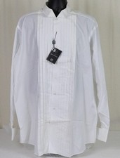 NWT Ike Behar Evening "Alexander" Wingtip Collar Pleated Tuxedo Shirt 18 x 37