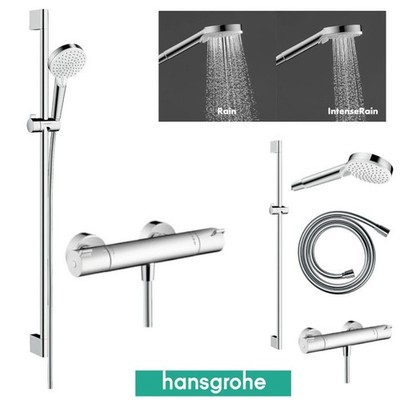 Hansgrohe Hans Grohe Duscharmatur Thermostat Duschset Ecostat Brauseset 27813400