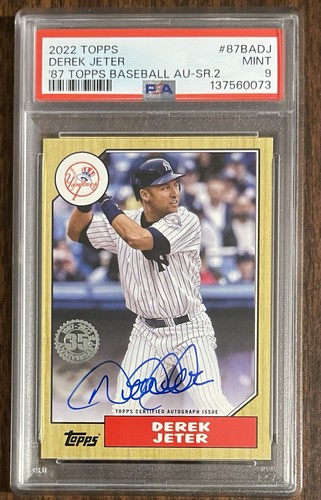 Derek Jeter 2022 Topps ‘87 Topps #87BADJ Series 2 Autograph PSA 9 MINT