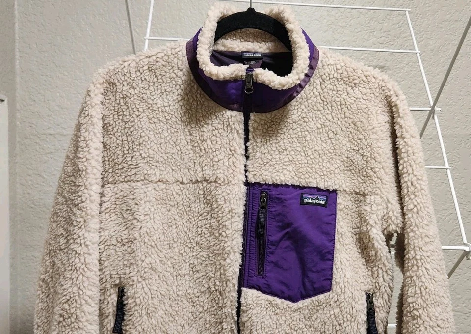 Chaqueta Patagonia Retro-X Cremallera Completa Polar Profundo Natural Púrpura Niños XXL 16-18  Foto 3 de 4