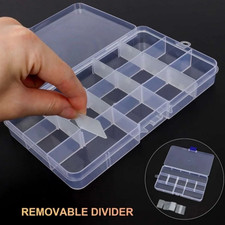 6 P Clear Jewelry Box Plastic Bead Storage Craft Container Earrings Organizer /