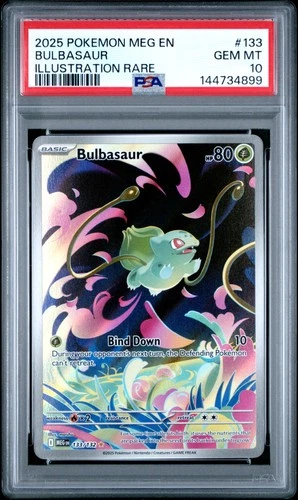 2025 POKEMON MEG EN-MEGA EVOLUTION ILLUSTRATION RARE #133 BULBASAUR PSA 10