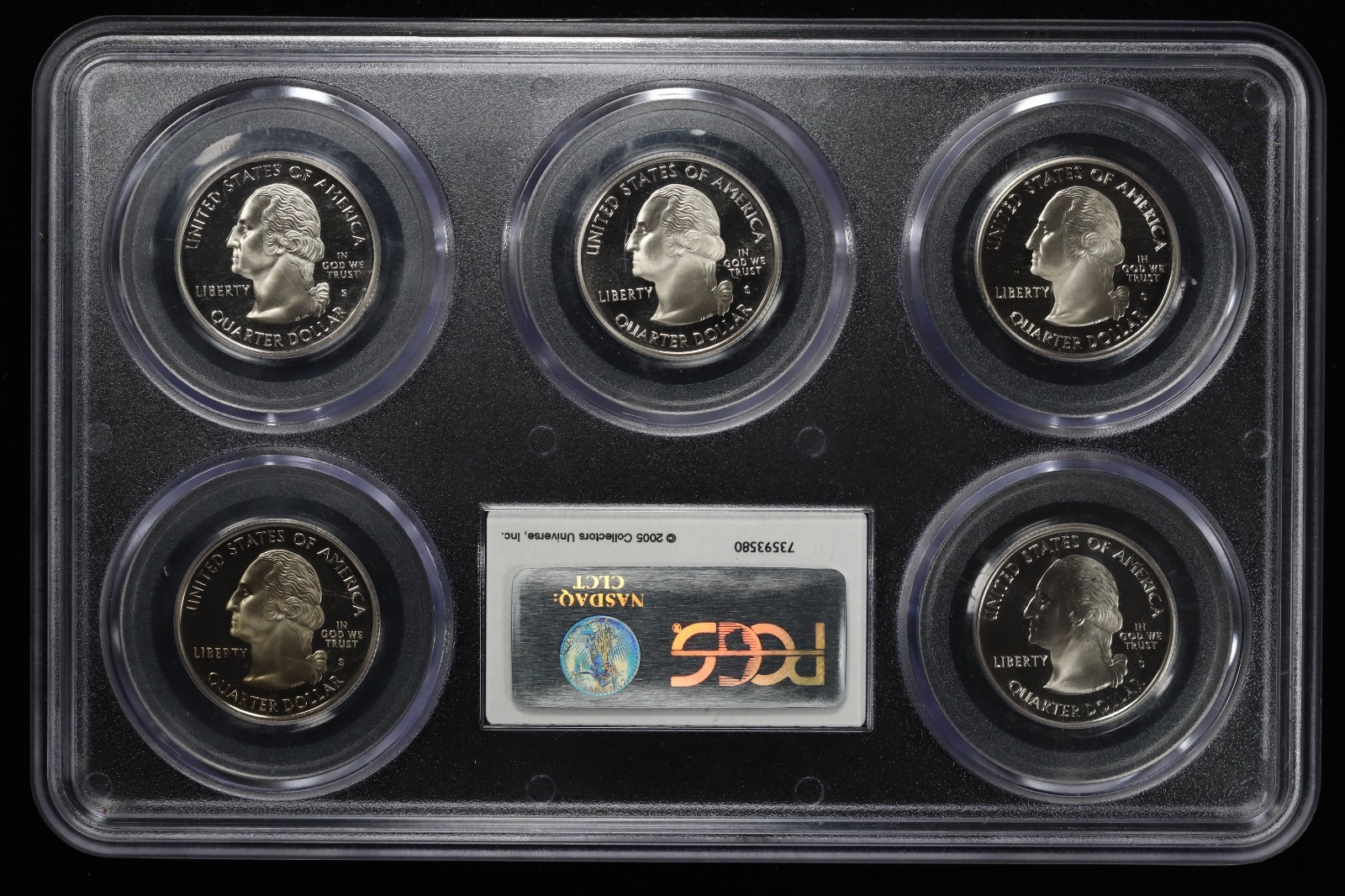 Set of 5 2005-S CA WV MN OR KS Statehood Proof Quarters PCGS PR69 DCAM
