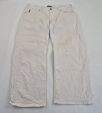 Pantalon ARMANI JEANS W40 L27 blanc poches homme coton mélangé logo