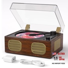 Retro Bluetooth CD Player with Speakers, Portable Desktop Music Player with