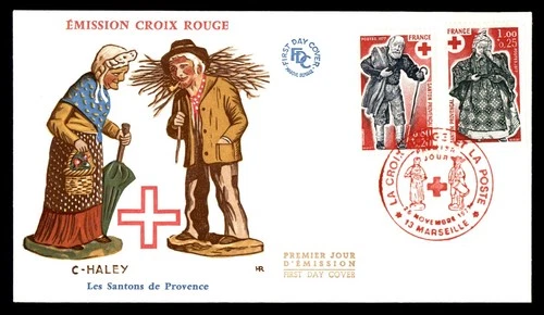 Mayfairstamps France FDC 1977 People in Costumes Red Cross First Day Cover aaw_3