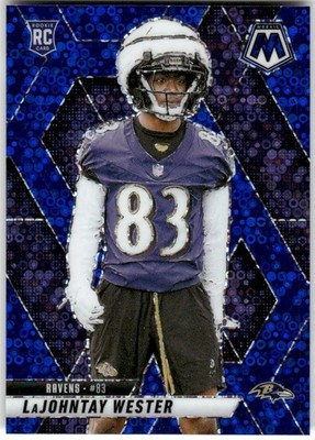 2025 Panini Mosaic #366 LaJohntay Wester Mosaic No Huddle Blue #/99