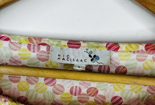 Nic MacIsaac Dotty Blouse Top Size Large AU 14 Pink Yellow Pastels Spotty RP$110 - Picture 7 of 8