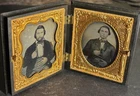 2 DAGUERREOTYPES: LITTLEFIELD PARSONS 'UNION' CASE ~ 2 WELL-DRESSED GENTLEMEN