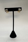 14K Two Tone Yellow and White Gold Ribbon Twist Earrings 19mm 2.6g — photo 1