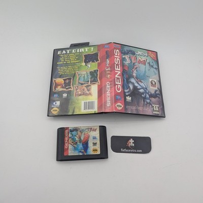 Earthworm Jim Item and Box Only Genesis Sega Genesis Works Authentic Tested