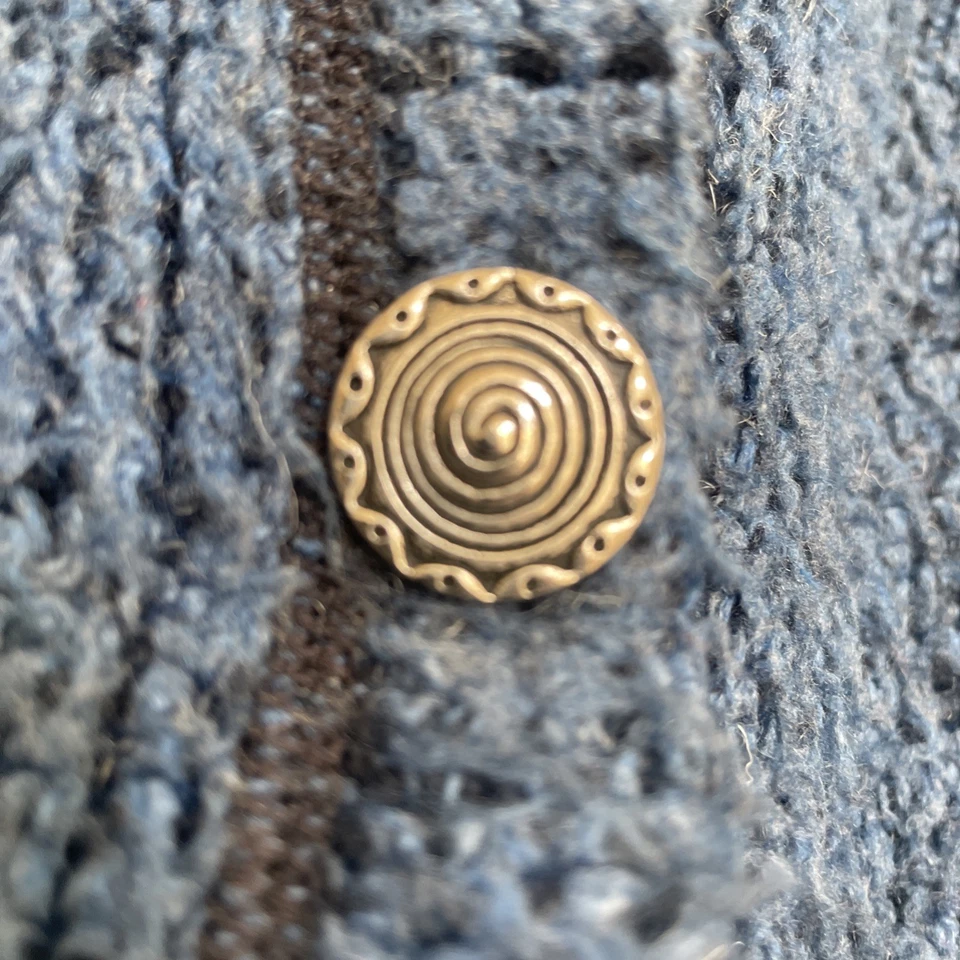 Cárdigan Sherpa De Colección Alpes Mujeres Azul Botón Frontal Chaqueta Talla M Mangas Largas Foto 4 de 4