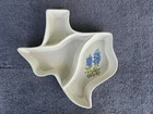 Frankoma Bluebonnet Flowers Texas Shaped Casserole Divided Serving Dish