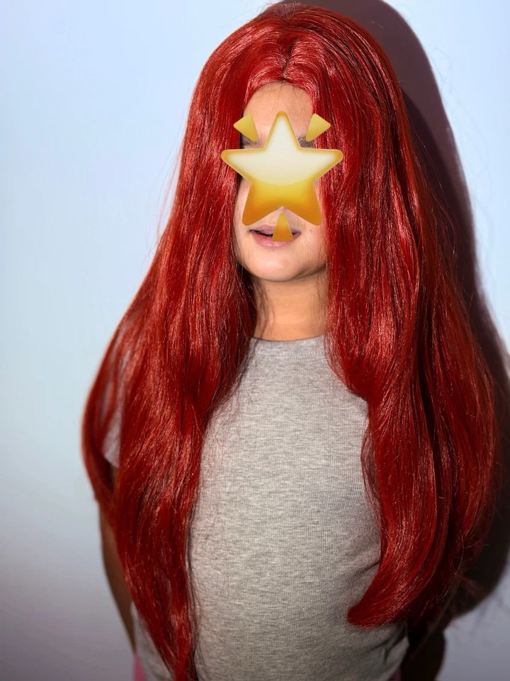 Peluca Larga de Anime Cosplay Resistente al Calor Rizada Recta Peluca Completa Ombre Rubia Roja s Foto 2 de 4