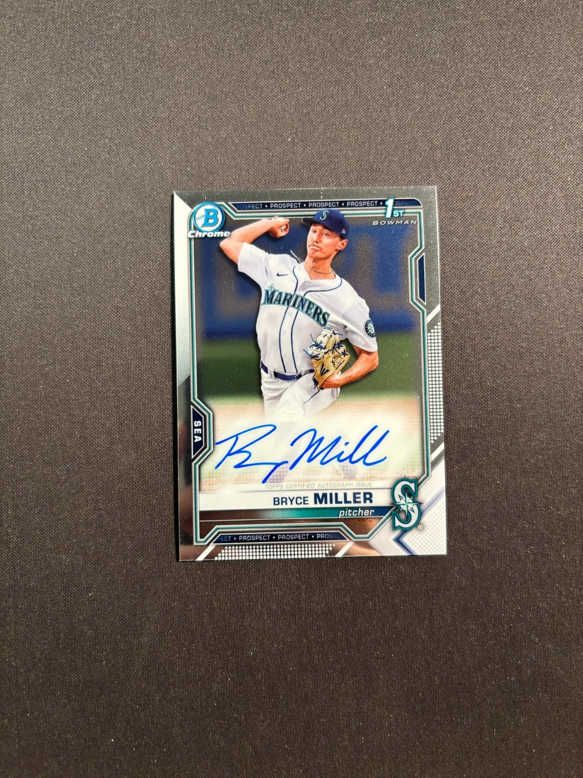 2021 Bowman Draft Bryce Miller 1st Chrome Prospect base auto BJLB