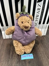 Jellycat Bartholomew Bear Eggplant RETIRED HTF 100%Authentic NWT US SHIP FAST