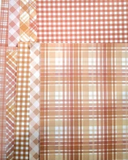 Orange Plaid Craft Paper 10 Sheets 7 7/8" x 5 1/2" Scrapbooking Card Making 