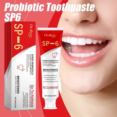 SP-6 Probiotic Whitening Toothpaste Quick Brightening Removes Bad Breath Fresh
