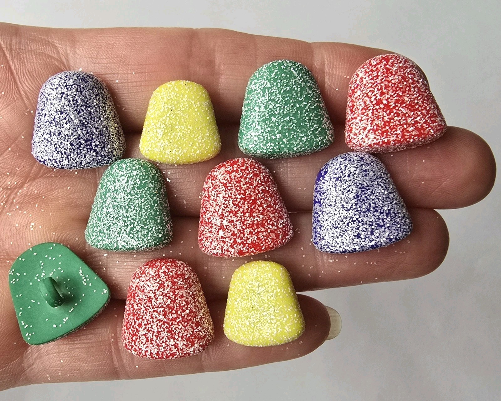 Craft Buttons MIXED HOLIDAY SPICE Glitter Christmas Candy Sweets Sew Card Making