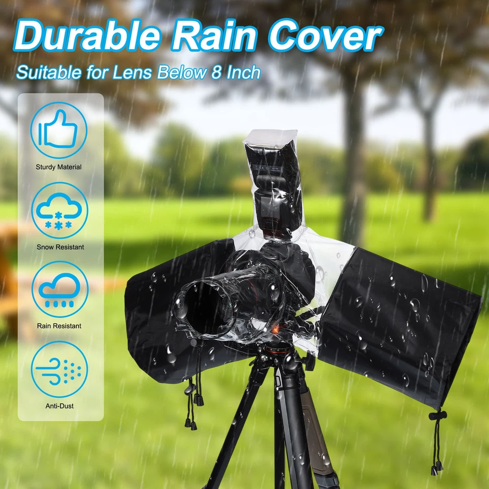 Camera Rain Cover, Waterproof Camera Sleeve Protector, Clear Foto 3 de 4