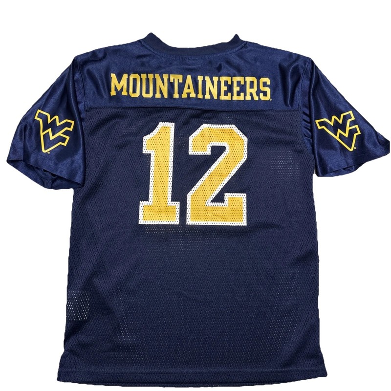 WEST VIRGINIA FOOTBALL JERSEY #12 Mountaineers College Youth LG 12/14 Pro Edge
