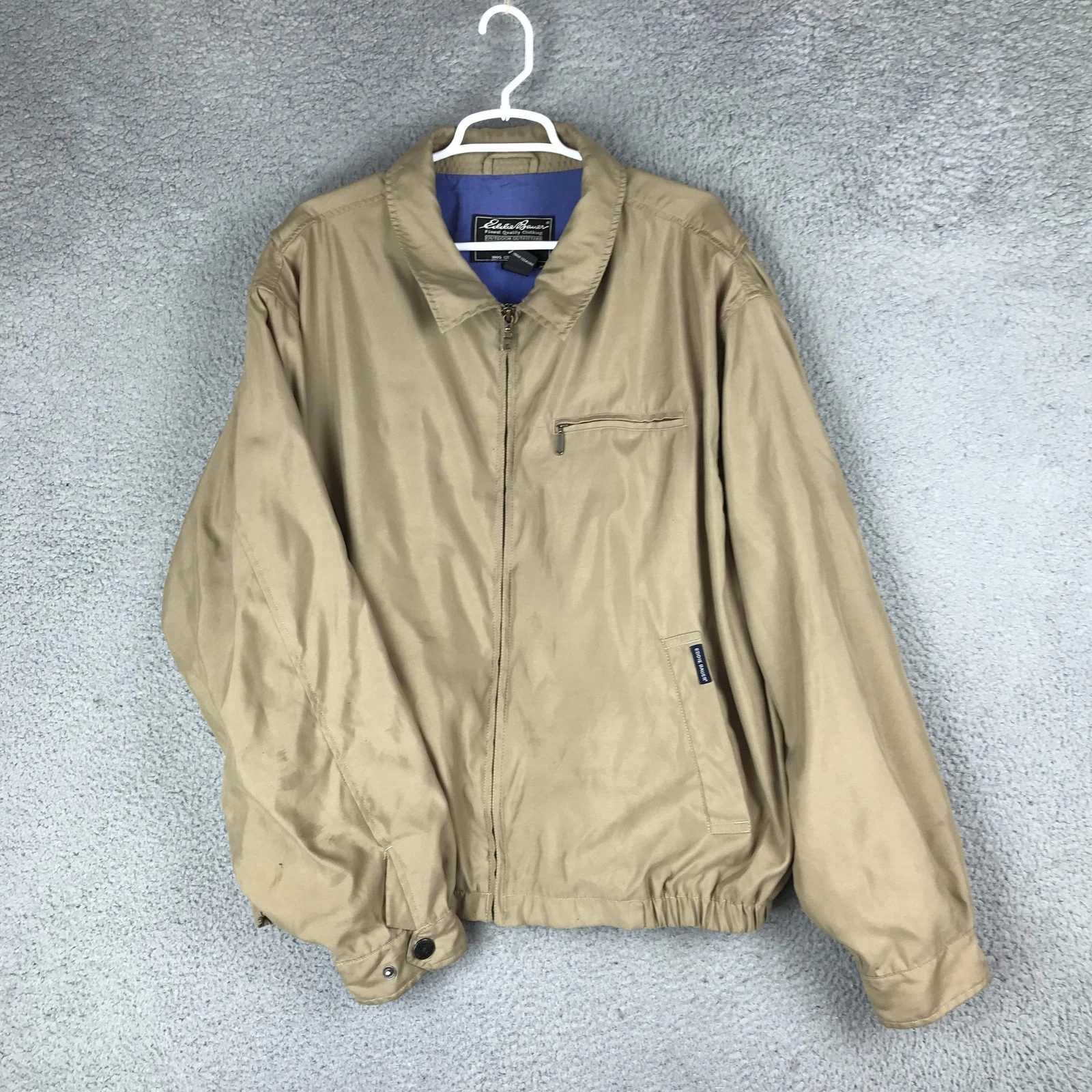 Eddie Bauer Jacket Mens XL Full Zip Windbreaker Outdoor Pockets Classic