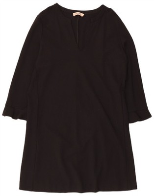 TWINSET Damen Milano Langarm Etuikleid UK 18 XL Schwarz Viskose DL07