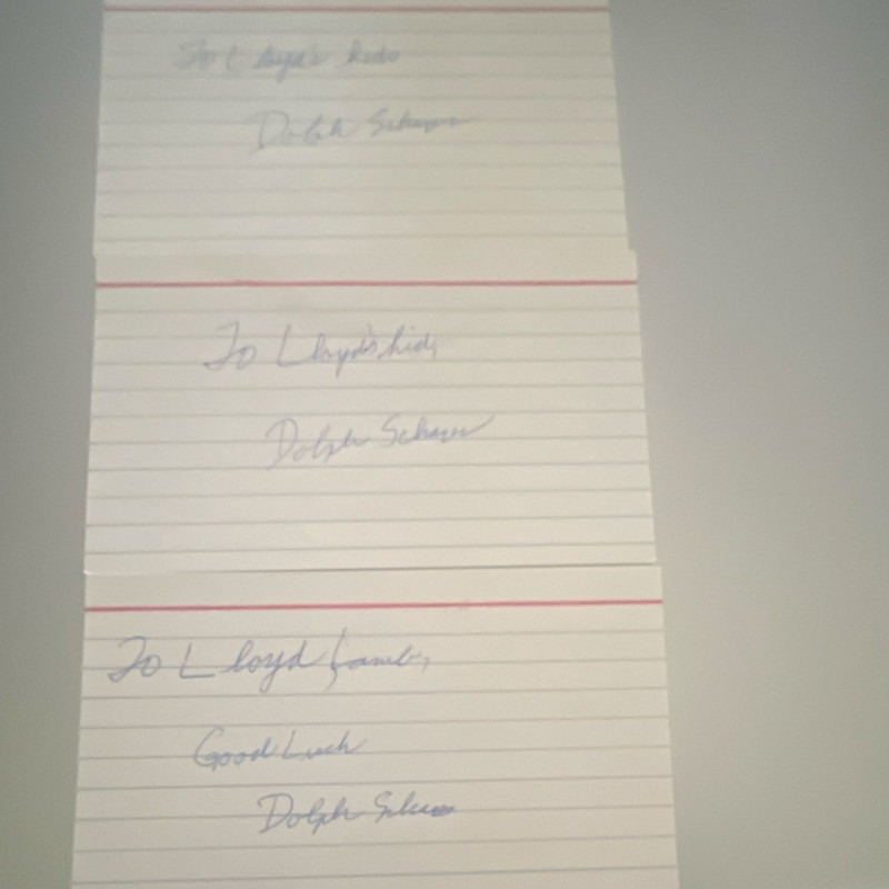 3 Dolph Schayes Signed Index Cards Autograph Personalized Philadelphia 76ers NBA