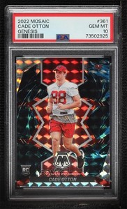 2022 Panini Mosaic Rookies Genesis Prizm Cade Otton #361 PSA 10 GEM MT Rookie RC