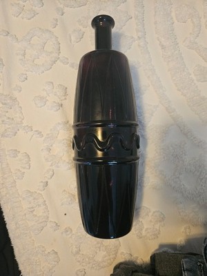  Vintage Amethyst Purple Glass Decorative Bottle   14'' Mid-Century Modern Vase