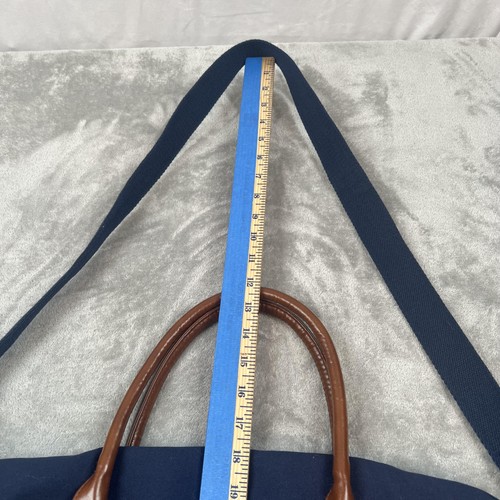 Ralph Lauren Duffel Bag Mens Navy Brown Canvas Shoulder Travel Tote Polo - Picture 4 of 16