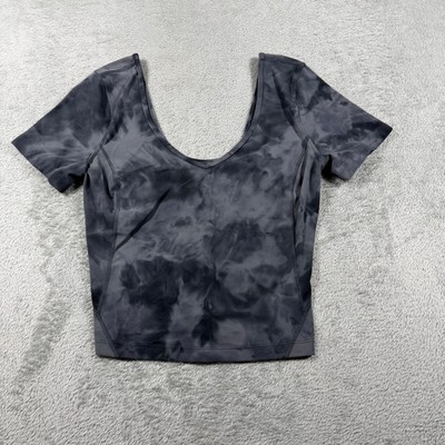 Lululemon Align T-Shirt Women 4 Diamond Dye Pitch Grey Short Sleeve Nulu