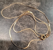 15" 14KT Gelbgold Serpentin Kette Glieder Halskette Italien