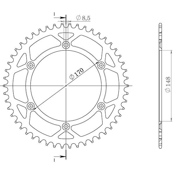 Zahnrad Stahl P520 - Z47 (DIS.14801) Suzuki 465 RM 82/82-image