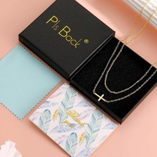 Cross Necklace For Women 14k Gold Plated