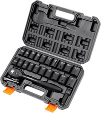 1/2" Drive Impact Socket Set, 23 Piece Socket Set SAE  7/16" -1"   Metric....