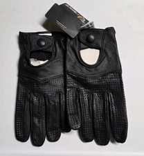 Riparo Men's Genuine Leather Mesh Driving Gloves, Black, Large, New