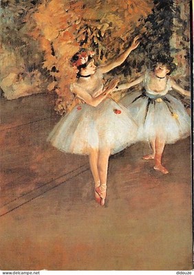 Postcard - Art - Painting - Edgar Degas - Two Dancers on the Stage 1874 -