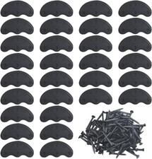TOVOT 30Pcs Heel Plates Black Heel Taps Rubber Tips Sole Repair Pad Replacement