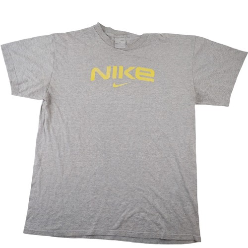 Vintage Y2k Nike Spellout Mens XL Graphic T Shirt Gray