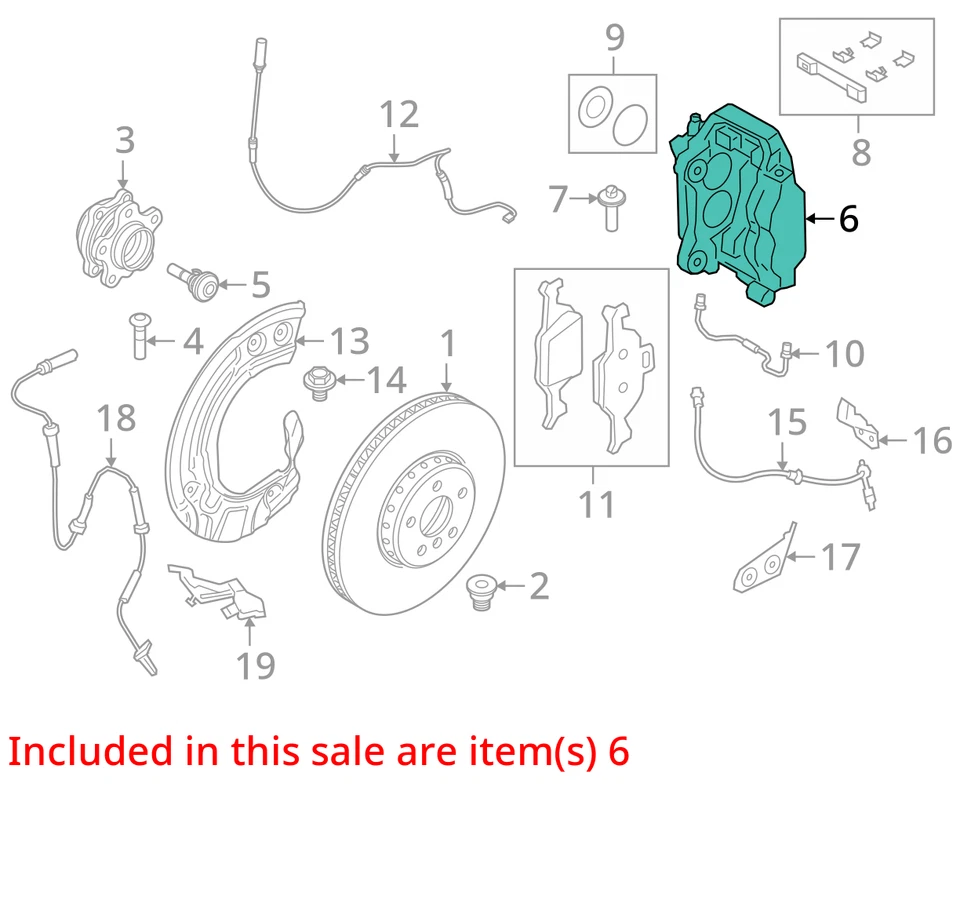 2019 - 2022 BMW X5 G05 OEM 3.0L RWD FRONT LEFT BRAKE CALIPER *45K MILES* - Image 3 of 4