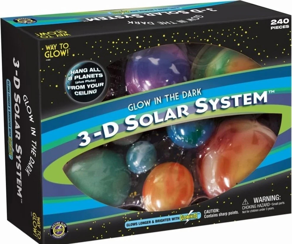 3-D Solar System Planets  - Glowing In The Dark Science Set