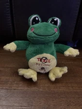 HTF VINTAGE DAN DEE'S TICKLE MY TUMMY FROG PLUSH/STUFFED ANIMAL - PRESS BELLY B6